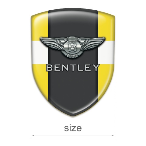 Bentley Silicone Car Decal Badge Yellow Base with White Band 