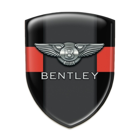 Bentley Logo Emblem Black Base Red Band Style 