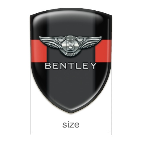 Bentley Logo Emblem Black Base Red Band Style 