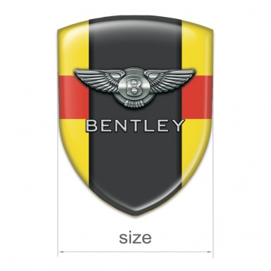 Bentley Domed Emblem Yellow Base Red Band
