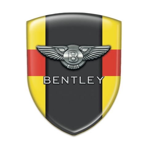 Bentley Domed Emblem Yellow Base Red Band