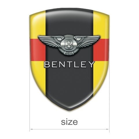 Bentley Domed Emblem Yellow Base Red Band