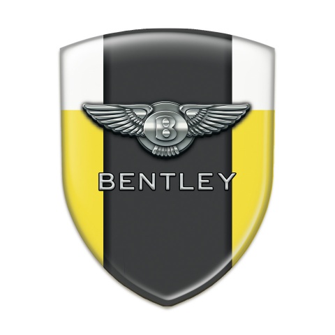 Bentley Self Adhesive Emblem Logo Yellow White Pattern 