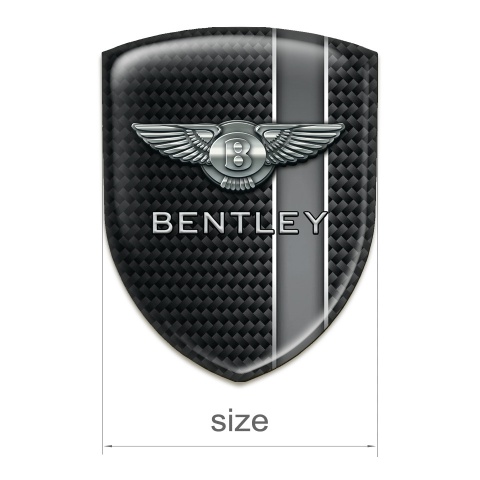 Bentley Self Adhesive Emblem Logo Black with Gray Tape Style 