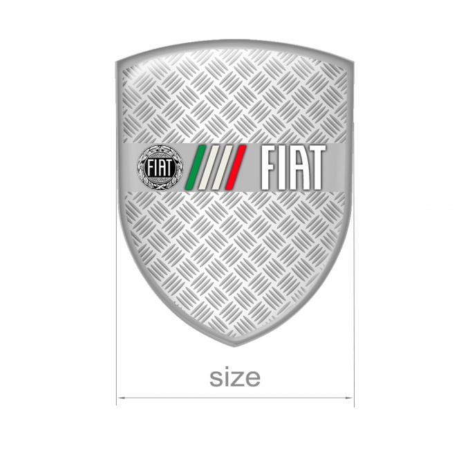 Fiat Silicone Emblem Steel Effect Italy Flag Old Logo | Domed Emblems ...