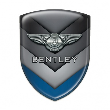 Bentley 3D Gel Emblem Gray Blue V Shaped Details Style 