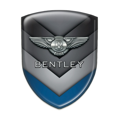 Bentley 3D Gel Emblem Gray Blue V Shaped Details Style 