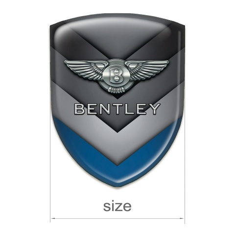 Bentley 3D Gel Emblem Gray Blue V Shaped Details Style 