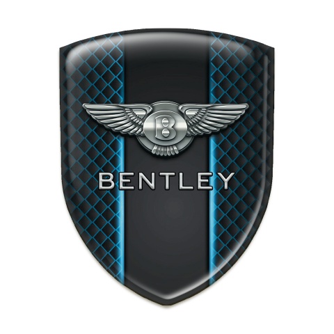 Bentley Silicone Car Decal Badge Blue Neon Mesh Efect 