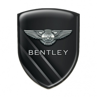 Bentley Resin Sticker Black Base with Gray Diagonal Lines 