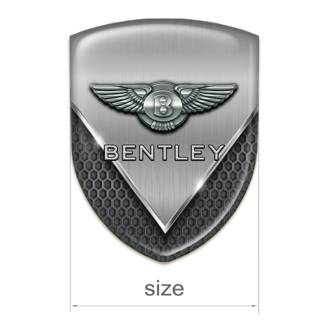 Bentley Emblem Badge Logo Perforated Base with Metal Shield design 