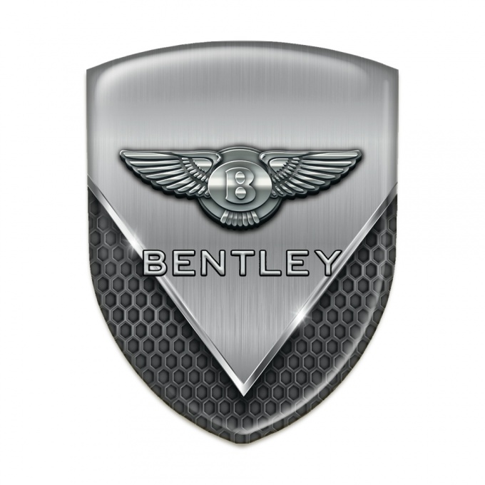Bentley Emblem Badge Logo Perforated Base with Metal Shield design 