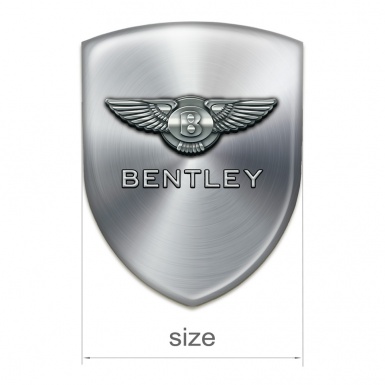Bentley Self Adhesive Emblem Logo Silver Plate Design 
