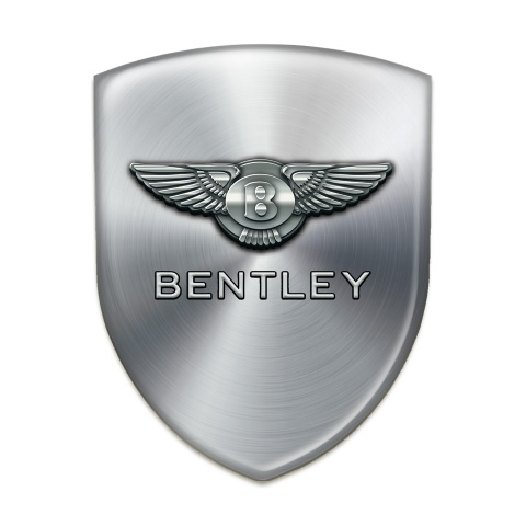 Bentley Self Adhesive Emblem Logo Silver Plate Design 