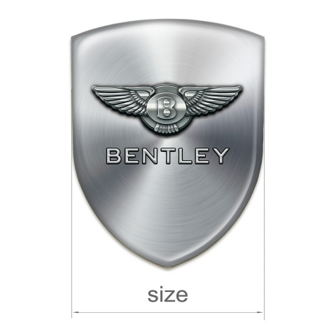 Bentley Self Adhesive Emblem Logo Silver Plate Design 