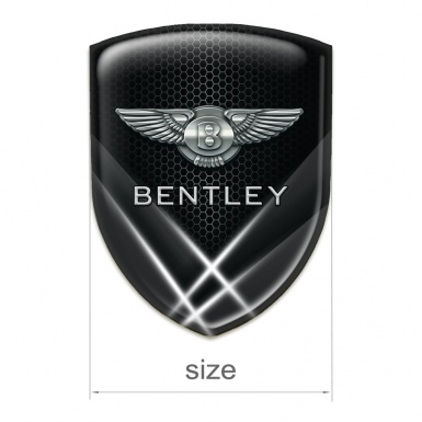 Bentley Domed Emblem Racing Edition Black Base with White Lights Effect