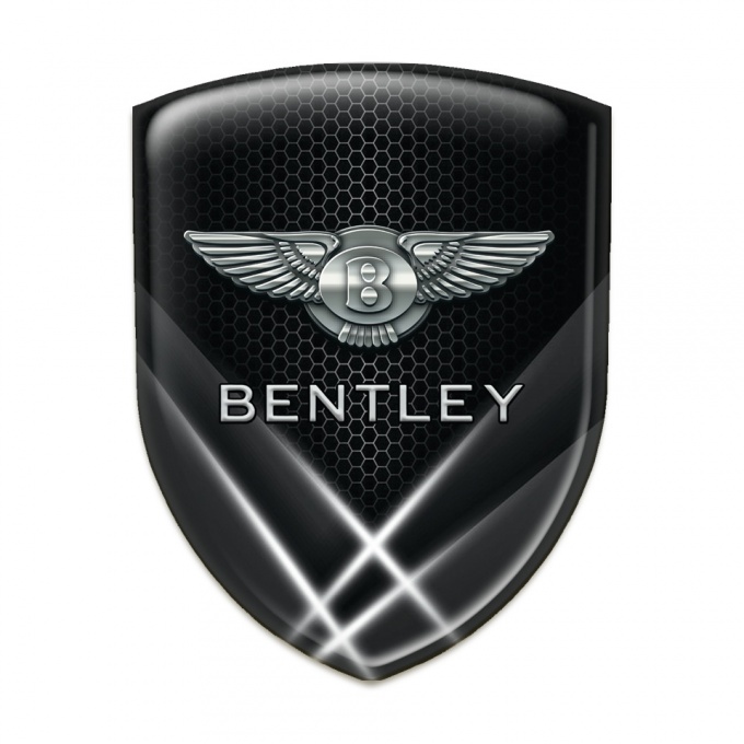 Bentley Domed Emblem Racing Edition Black Base with White Lights Effect