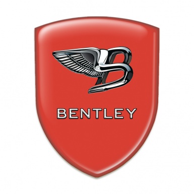 Bentley 3D Gel Emblem Premium Quality Red Print Nickel Logo 