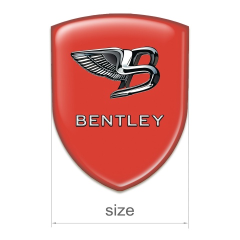 Bentley 3D Gel Emblem Premium Quality Red Print Nickel Logo 