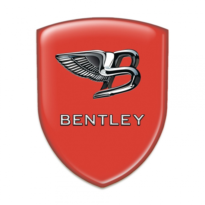Bentley 3D Gel Emblem Premium Quality Red Print Nickel Logo 