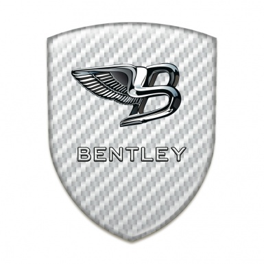 Bentley Domed Emblem White Carbon New Logo Style 