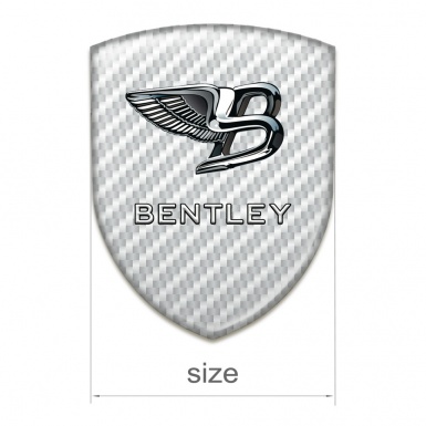 Bentley Domed Emblem White Carbon New Logo Style 