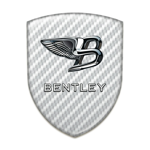 Bentley Domed Emblem White Carbon New Logo Style 