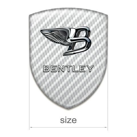 Bentley Domed Emblem White Carbon New Logo Style 
