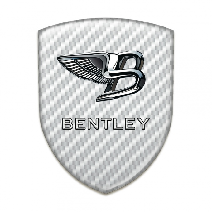 Bentley Domed Emblem White Carbon New Logo Style 