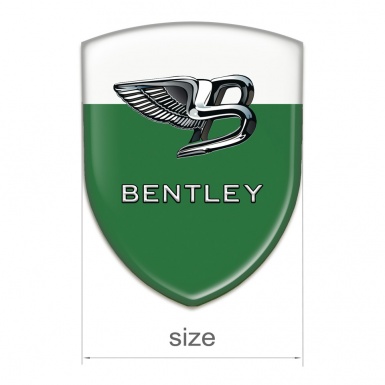 Bentley Resin Sticker Green White Base New Logo 