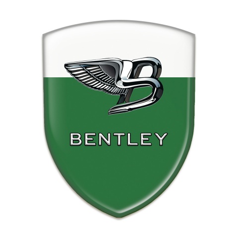 Bentley Resin Sticker Green White Base New Logo 