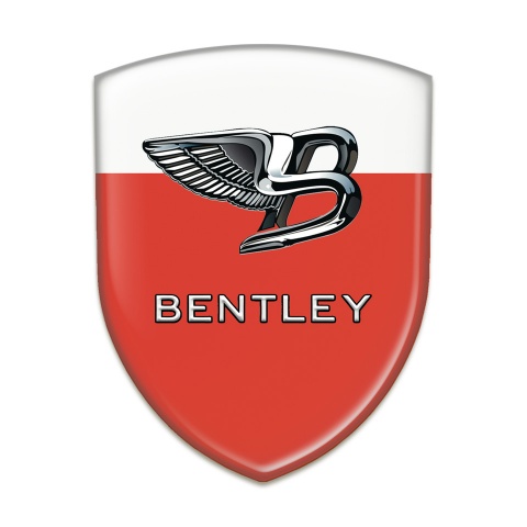 Bentley 3D Gel Emblem Red White Base New Logo 