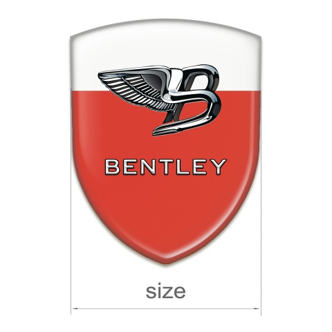 Bentley 3D Gel Emblem Red White Base New Logo 