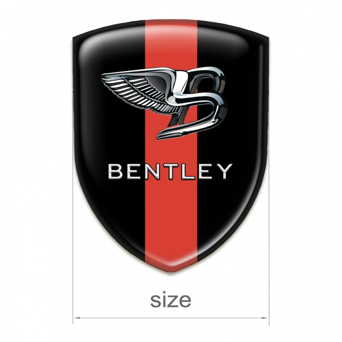 Bentley Car Accessories Badge Black With Red Tape Base New Logo | Domed ...