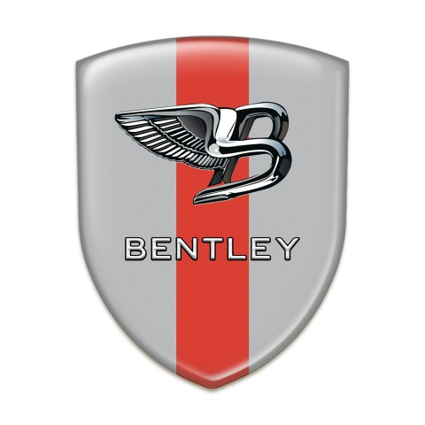 Bentley Self Adhesive Car logo Emblem Gray wit Red tape New Logo 