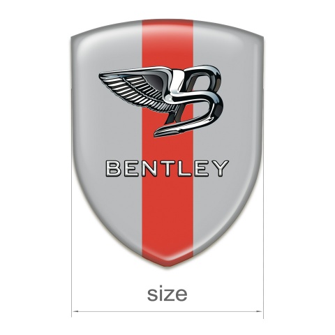 Bentley Self Adhesive Car logo Emblem Gray wit Red tape New Logo 