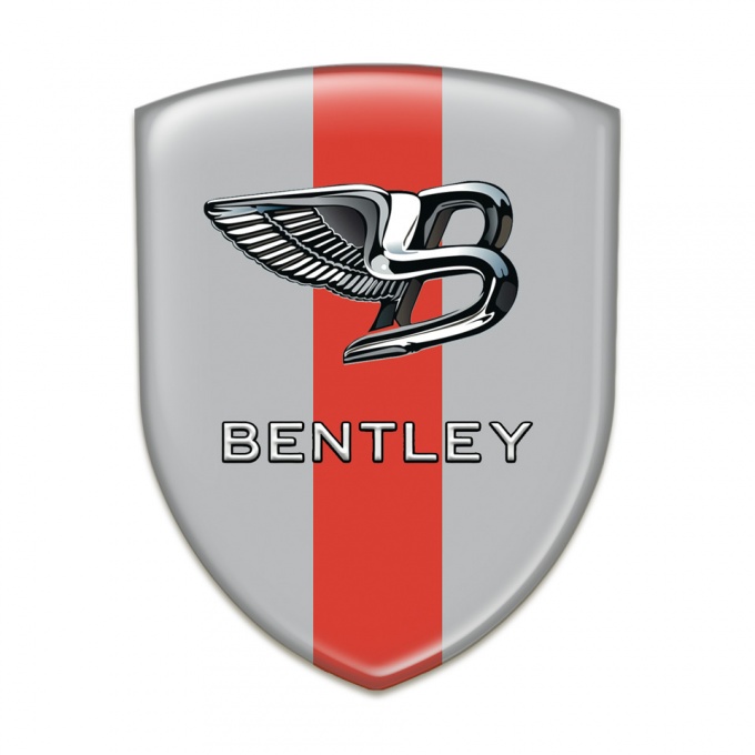 Bentley Self Adhesive Car logo Emblem Gray wit Red tape New Logo 