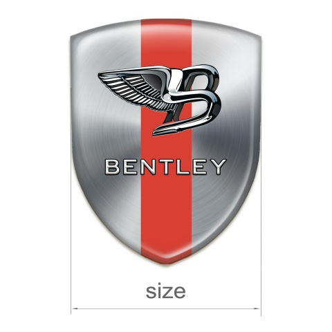 Bentley Car Interior Badge Silver with Red tape New Logo 