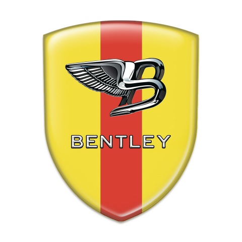 Bentley 3D Gel Emblem Yellow with Red Tape Base New Logo 