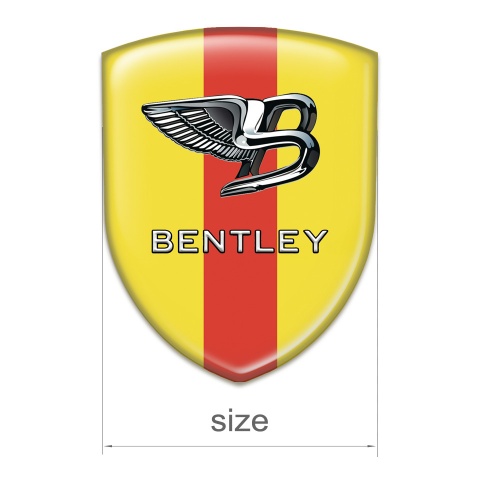 Bentley 3D Gel Emblem Yellow with Red Tape Base New Logo 