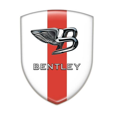 Bentley Emblem Exterior White white Red Band Base New Logo 