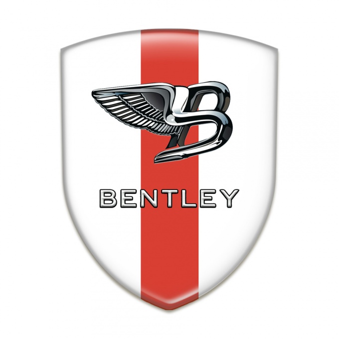 Bentley Emblem Exterior White white Red Band Base New Logo 