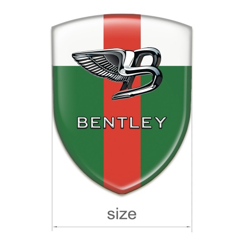 Bentley Emblem Interior Green White base with Red Ribbon 
