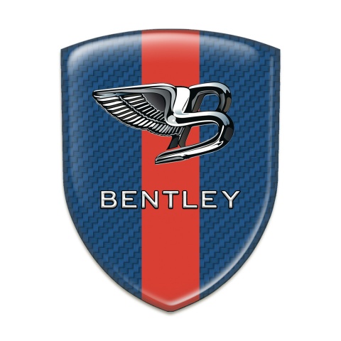 Bentley Car Interior Badge Navy Blue Carbon with Red Ribbon Edition 