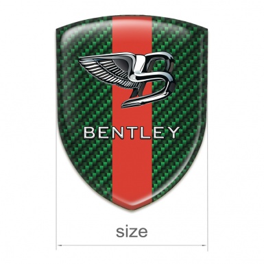 Bentley Emblem Badge Logo Green Carbon Red Ribbon 