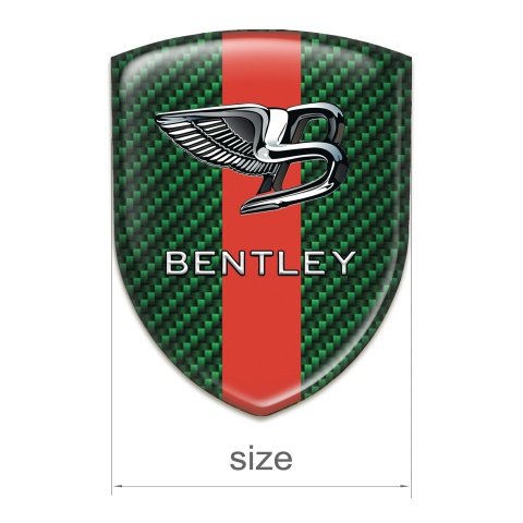 Bentley Emblem Badge Logo Green Carbon Red Ribbon 