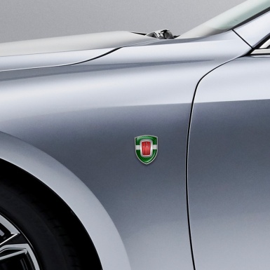 Fiat Domed Shield Emblem Green Carbon Logo