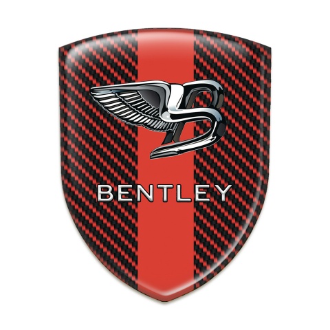 Bentley Logo Emblem Red Carbon with Red Tape Style 