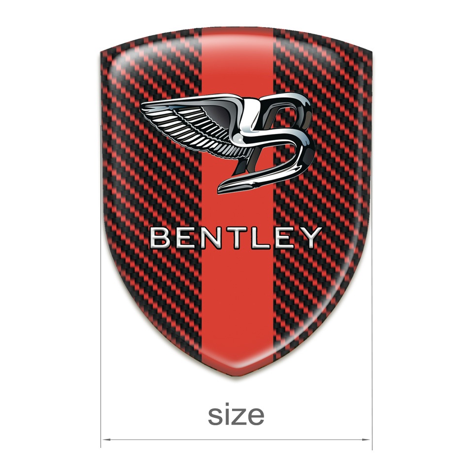 Bentley Logo Emblem Red Carbon with Red Tape Style | Domed Emblems ...