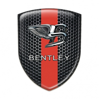 Bentley Tuning Emblem Perforated Steel with Red Tape Style 